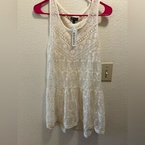 Express Cream Lace Tank Top Size Medium, Like New